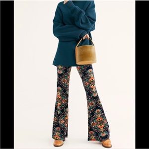 Free People Emilia Printed Velvet Flares